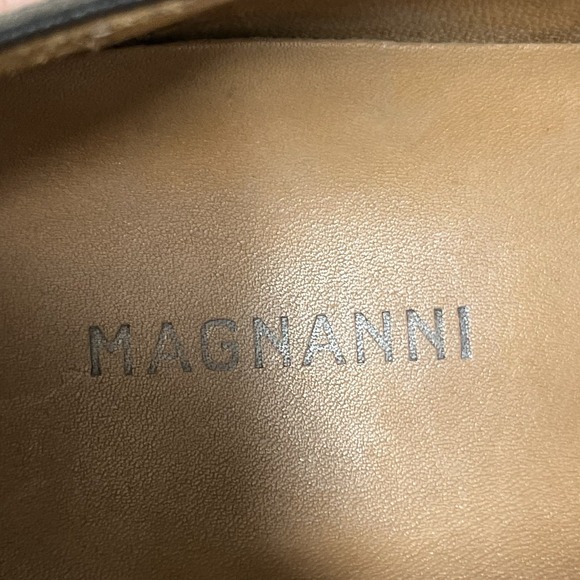 Magnanni‎ 13835 Dress Shoe Men\'s US Size 8  M Oxford Brown Gray Leather Lace Up